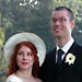 Jack & Lauri in front of McWay Falls after their wedding ceremony.