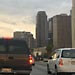 Travelling down the freeway in Los Angeles.